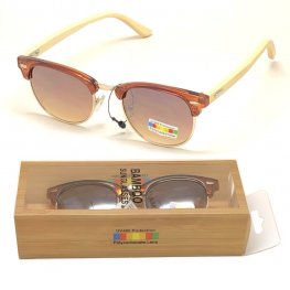 Bamboo Arm Polycarbonate Lens Sunglasses Brown Bamboo Arm Polycarbonate Lens Sunglasses Brown