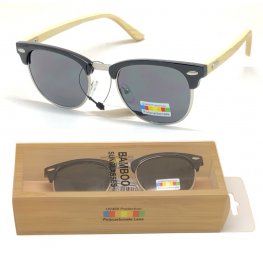 Bamboo Arm Polycarbonate Lens Sunglasses Dark Grey Bamboo Arm Polycarbonate Lens Sunglasses Dark Grey