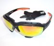 Choppers Convertible Goggles Sunglasses (Anti-Fog Coated, Revo Gold Tinted Lens) 8963-SMR