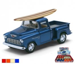1:32 1955 Chevy Stepside Pick-up with Wooden Surfboard (4 Colors) KT5330DS1 1:32 1955 Chevy Stepside Pick-up with Wooden Surfboard (4 Colors) KT5330DS1