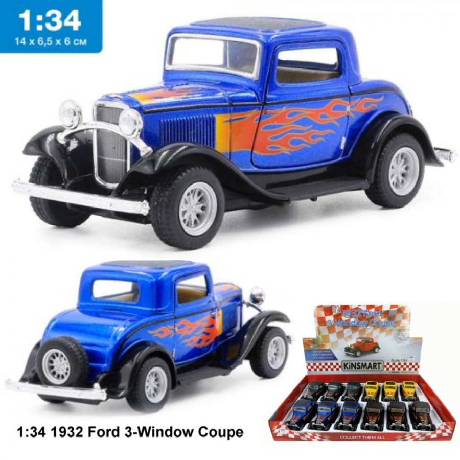 1:34 5\" 1932 Ford 3-Window Coupe Hot Rod KT5332DF