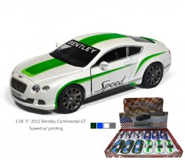 1:38 5" 2012 Bentley Continental GT Speed with printing (4 colors asst) KT5369DF 1:38 5" 2012 Bentley Continental GT Speed with printing (4 colors asst) KT5369DF