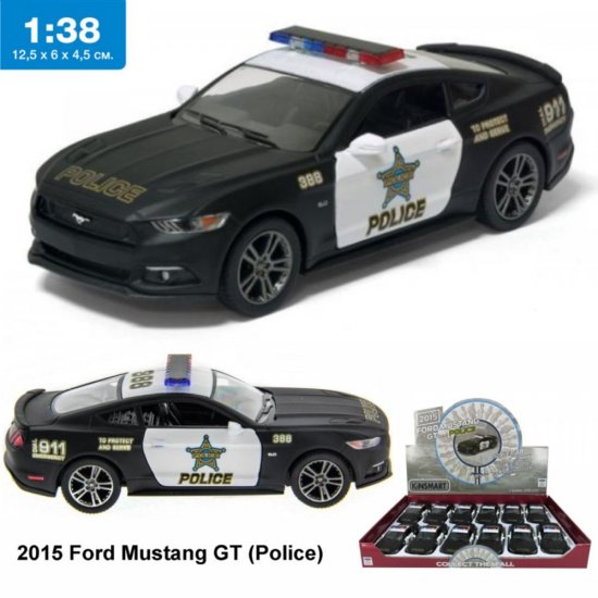 1:38 5\" 2015 Ford Mustang GT Police Car KT5386DP