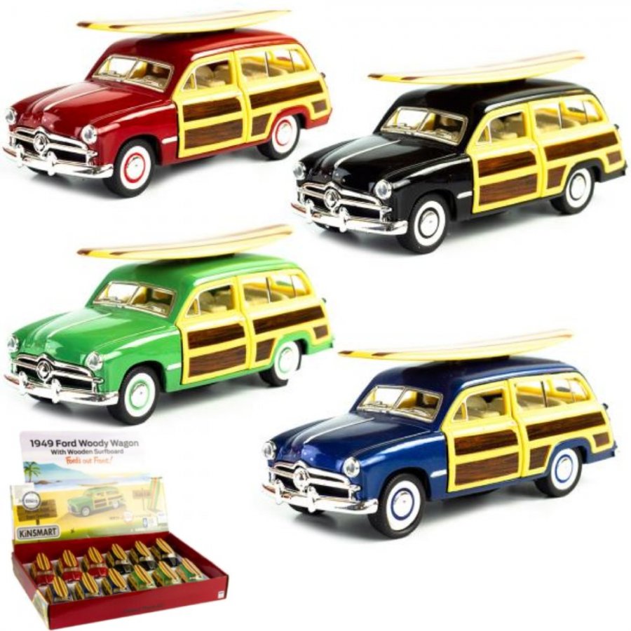 1:40 5\" 1949 Ford Woody Wagon with surfboard （4 Colors) KT5402DS1