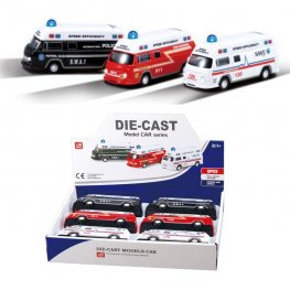 6" Diecast Models 1:40 Ambulance, Fire Truck, Police Car (3 Assot) MLQ2557D-6 6" Diecast Models 1:40 Ambulance, Fire Truck, Police Car (3 Assot) MLQ2557D-6