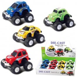 3.5" Diecast Models 1:64 Big Wheel Cars (4 Assorted) MLQ2565D-12 3.5" Diecast Models 1:64 Big Wheel Cars (4 Assorted) MLQ2565D-12