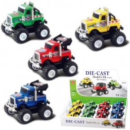 3.5" Diecast Models 1:64 Big Wheel Truck (4 Assorted) MLQ2566D-12 3.5" Diecast Models 1:64 Big Wheel Truck (4 Assorted) MLQ2566D-12