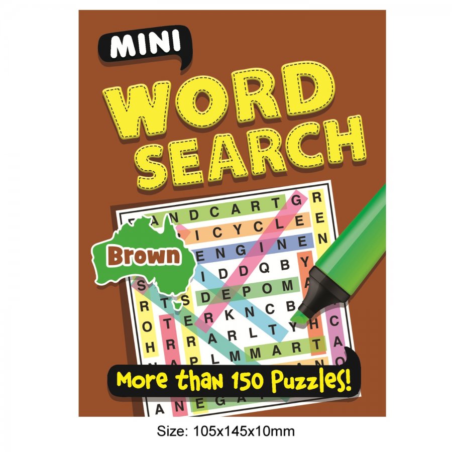 192 Pages Mini Word Search BROWN, More Than 150 Puzzles! (MM47517)