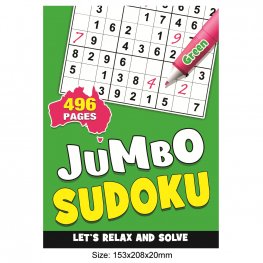 496 Pages Junbo Sudoku Book GREEN (MM99700) 496 Pages Junbo Sudoku Book GREEN (MM99700)