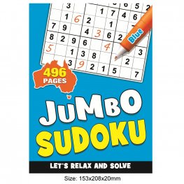 496 Pages Junbo Sudoku Book BLUE (MM99809) 496 Pages Junbo Sudoku Book BLUE (MM99809)