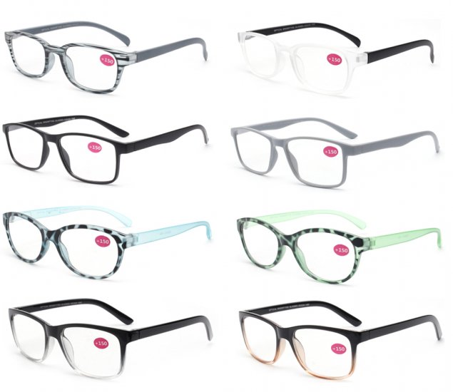 Unisex Fashion Plastic Reading Glasses 4 Style R9216-19