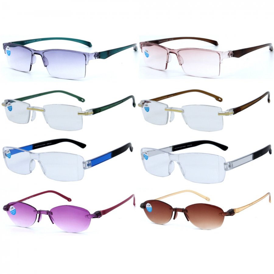 Spring Temple Plastic Unisex Reading Glasses 4 Style Asstd R9270-73