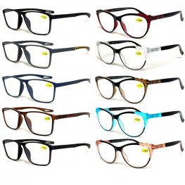 Spring Temple Plastic Unisex Reading Glasses 2 Style Asstd R9276-77 Spring Temple Plastic Unisex Reading Glasses 2 Style Asstd R9276-77