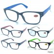 Spring Temple Plastic Fashion Reading Glasses 4 Style Asstd R9280-83