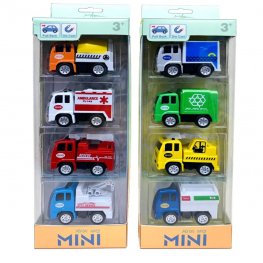 3" Diecast Mini Engineering Vehicle 8 Style, 4pcs Mixed in Hangsell Window Box WGT2411-4 3" Diecast Mini Engineering Vehicle 8 Style, 4pcs Mixed in Hangsell Window Box WGT2411-4