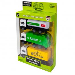 1:64 Diecast City Transport Vehicle, 3 Style Mixed in Hangsell Window Box WGT2428-3 1:64 Diecast City Transport Vehicle, 3 Style Mixed in Hangsell Window Box WGT2428-3