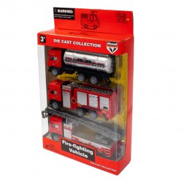 1:64 Diecast Fire Engine Truck, 3 Style Mixed in Hangsell Window Box WGT2431-3 1:64 Diecast Fire Engine Truck, 3 Style Mixed in Hangsell Window Box WGT2431-3